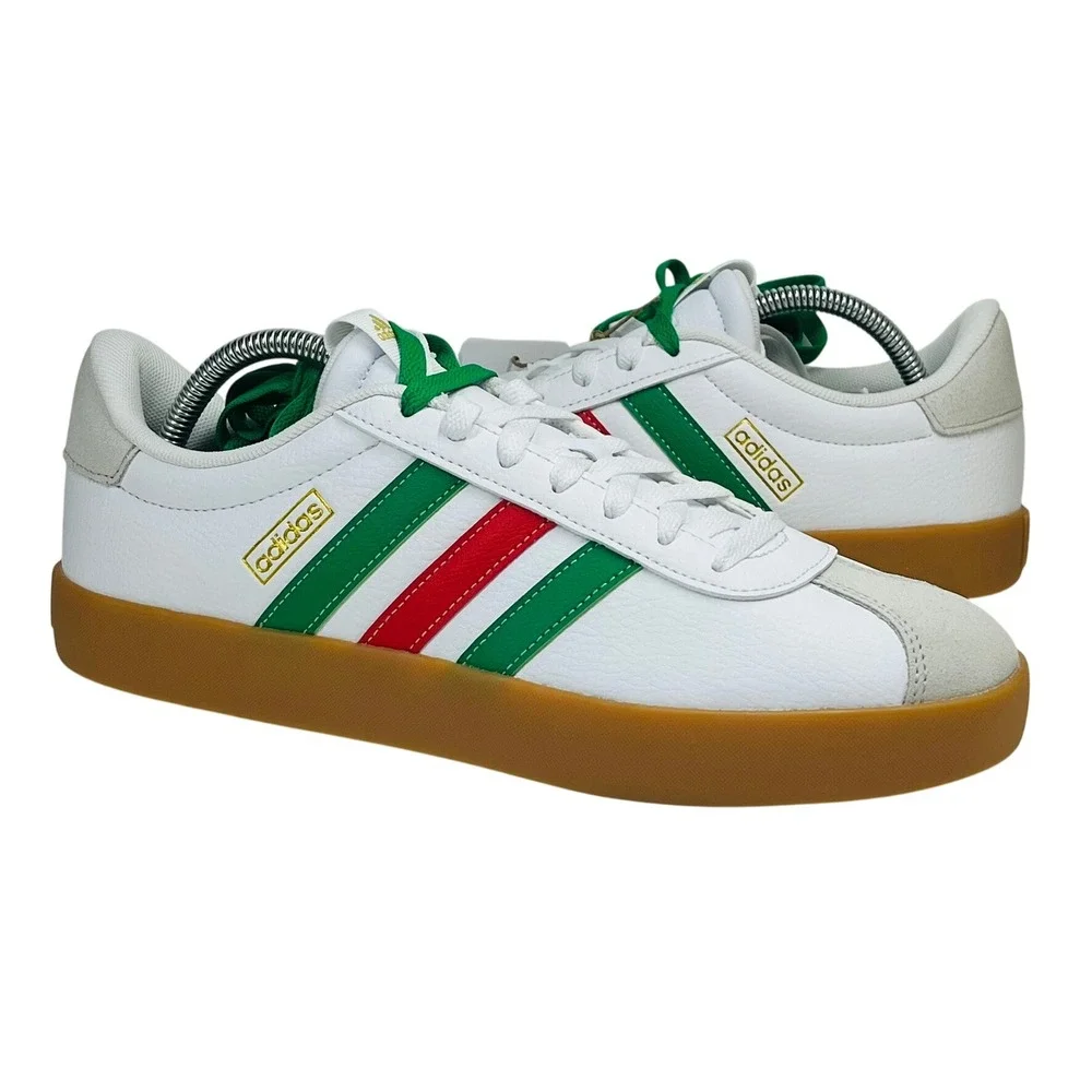Adidas VL Court 3.0 Skateboarding Mens 10 White Green Red IF4466 Sneakers
